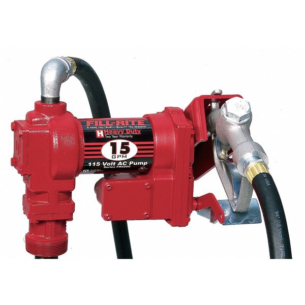Fuel Transfer Pump, 115VAC, 15 GPM, 1/6 HP, Cast Iron, 1