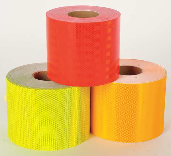 Reflective Tape, W 6 In, Lime