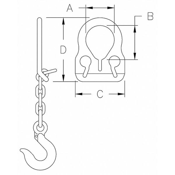 Chain Sling, G100, Alloy Stl, 10 ft L