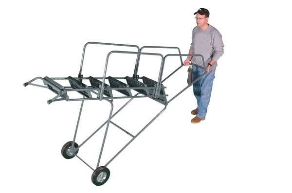 113 in H Steel Wheelbarrow Ladder, 8 Steps