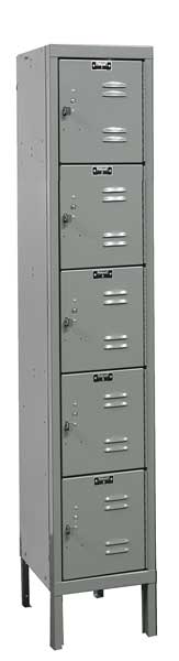 Box Locker, 12 in W, 12 in D, 66 in H, (1) Wide, (5) Openings, Dark Gray