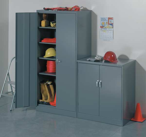Caster Kit, 36 in W x 18 in D, Med Gray