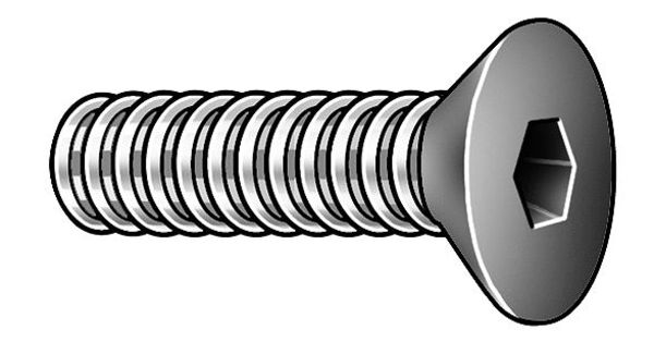 #10-24 Socket Head Cap Screw, Black Oxide Steel, 3/8 in Length, 100 PK