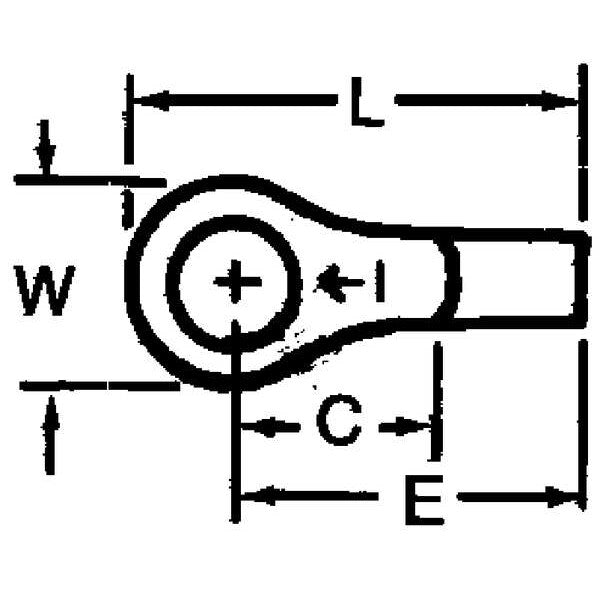 Scotchlok 12-10 AWG Non-Insulated Ring Terminal #10 Stud PK50