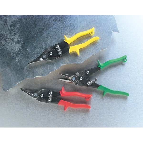 Aviation Snip, Right/Straight, 9 3/4 in, High Strength Steel Handle, Molybdenum Steel Jaw