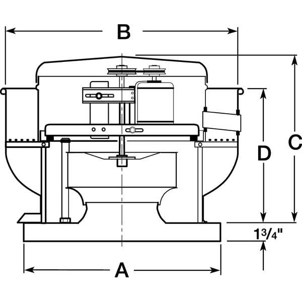 Upblast Ventilator, Wheel 13-1/4 In, 115V