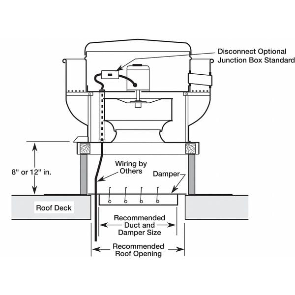 Upblast Ventilator, Wheel 13-1/4 In, 115V