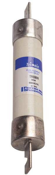 Fuse, Time Delay, 90A, TRS-R Series, 600V AC, 600V DC, 7-7/8