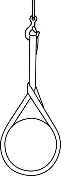 Sling, Wire Rope, L12Ft, VLL5000Lb, Dia1/2In