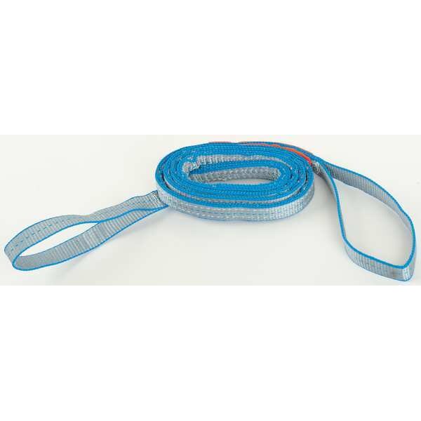 Web Sling, Flat Eye and Eye, 8 ft L, 1 in W, Tuff-Edge Polyester, Silver