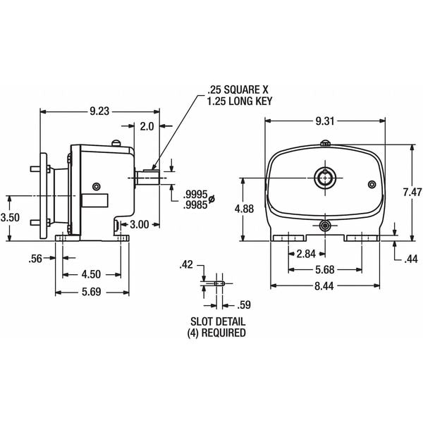 Speed Reducer, C-Face, 56C, 87:1
