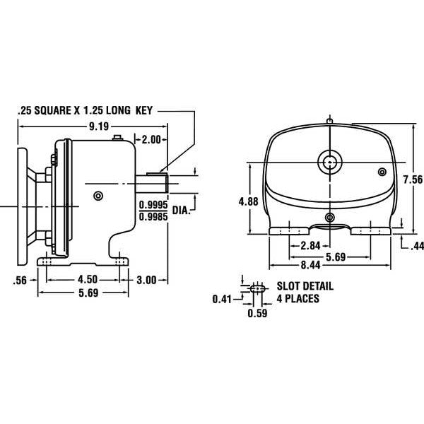 Speed Reducer, C-Face, 56C, 87:1