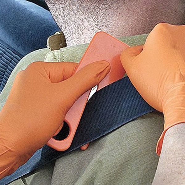 High Visibility Exam Gloves, Nitrile, Powder Free, Orange, 2XL, 100 PK