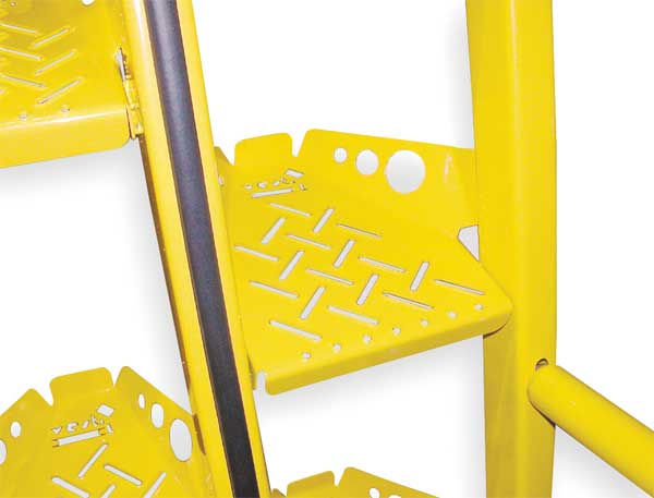 125 7/8 in Alternating Tread Stairs, Steel, 10 Steps, 350 lb Load Capacity