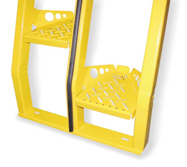 137 3/4 in Alternating Tread Stairs, Steel, 11 Steps, 350 lb Load Capacity
