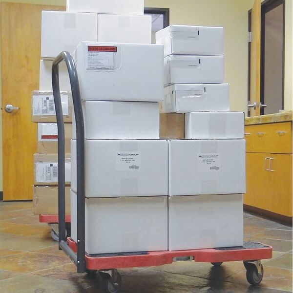 Platfrm Truck, 1500lb, 4 Swivel Castrs, Red