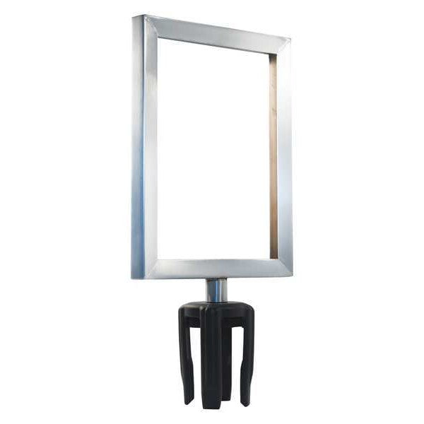 Sign Frame, 11in.Hx8-1/2in.L, Satin Chrome