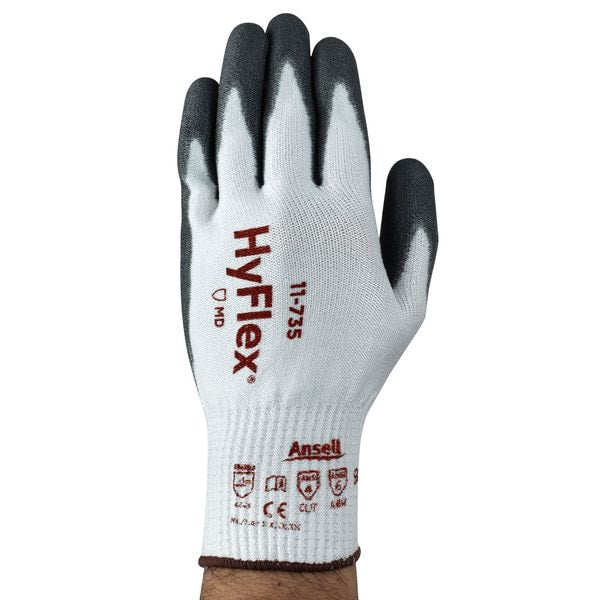 Cut Resistant Coated Gloves, A4 Cut Level, Polyurethane, M, 1 PR