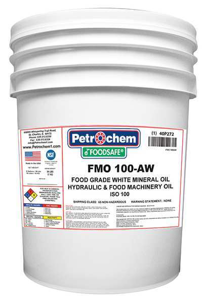 Mineral Hydraulic Oil, Food Grade, 5 Gal.