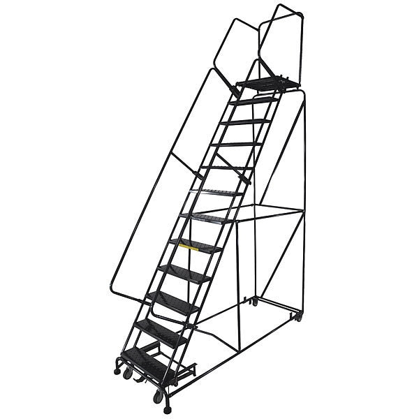 153 in H Steel Rolling Ladder, 12 Steps