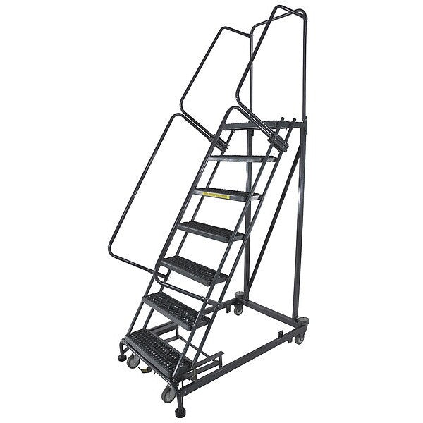 103 in H Steel Rolling Ladder, 7 Steps
