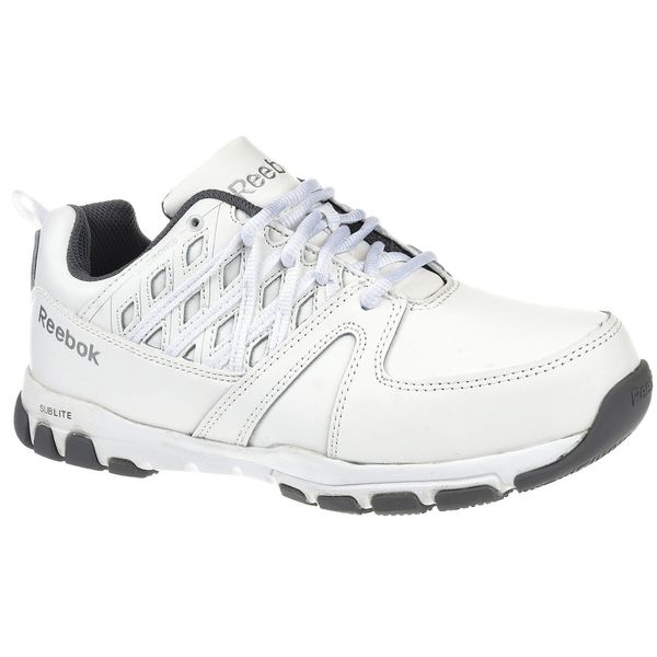 Work Shoes, 9 Size, White, Steel, Womens, PR