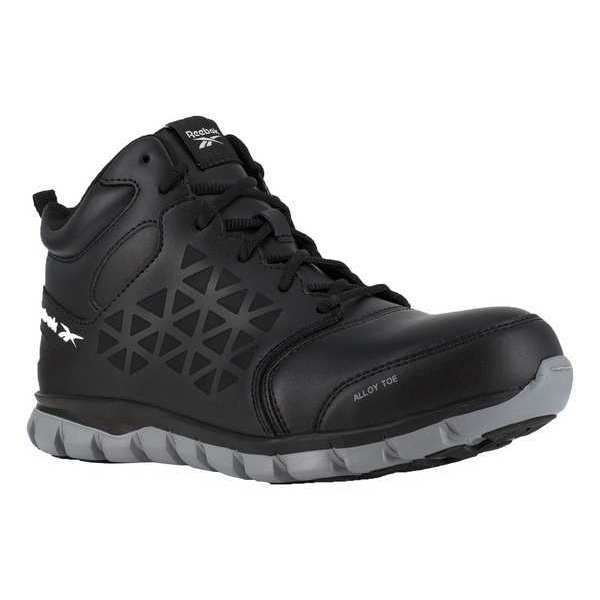 Work Shoes, 8-1/2 Size, Blk, Alloy, Mens, PR
