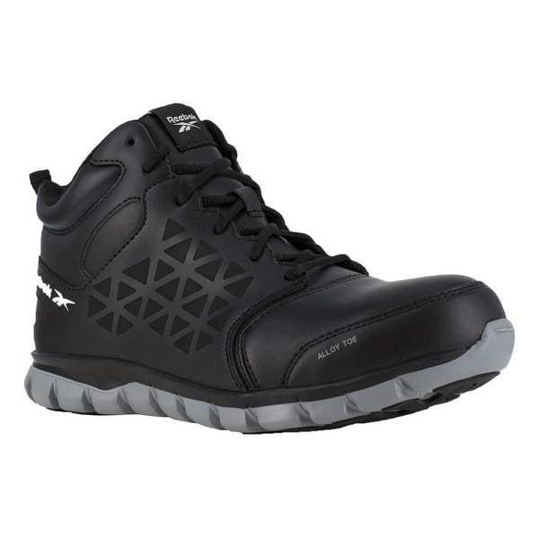 Work Shoes, 8-1/2 Size, Blk, Alloy, Mens, PR