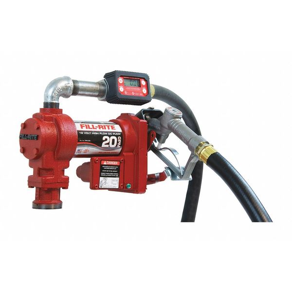 Fuel Transfer Pump, 12VDC, 20 GPM, 1/4 HP, Cast Iron, 1