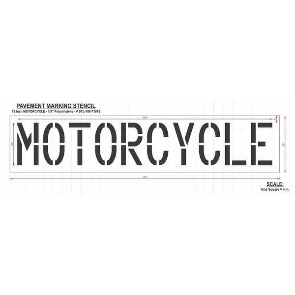 Pavement Stencil, Motorcycle, STL-108-71816