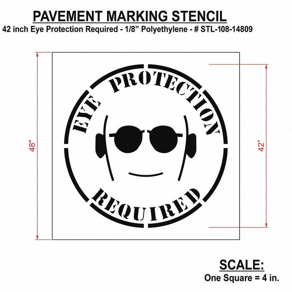 Pavement Stencil, Eye Protection Required
