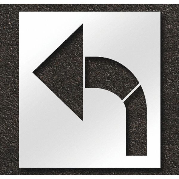 Pavement Stencil, Bike Lane Curved Arrow, STL-108-5115