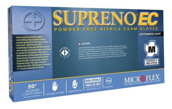 Exam Gloves with Advanced Barrier Protection, Nitrile, Powder Free, Violet Blue, 3XL, 40 PK