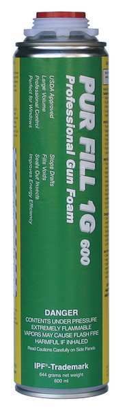 Window and Door Spray Foam Sealant Kit, Kit, Can with Straw, Yellow, 1 Component