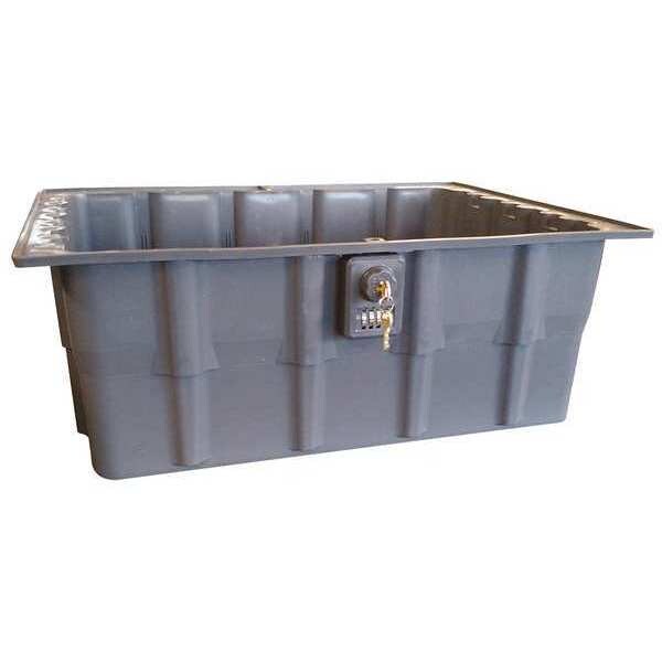 Property Storage Container, Gray, Plastic, 23 in L, 20 3/4 in W, 11 1/2 in H