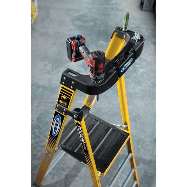 11 ft Fiberglass Podium Stepladder