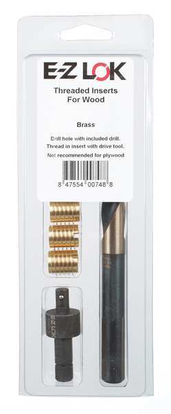 Thread Repair Kit, Knife Thread Inserts, #6-32, Brass, 10 Inserts