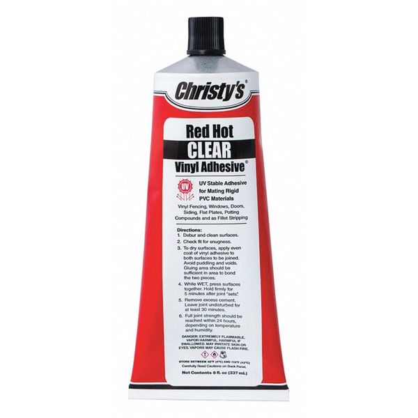 Vinyl/PVC Adhesive, Clear, 8 oz.