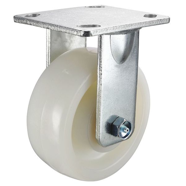 Rigid Plate Caster, Nylon, 8 in., 2000 lb.