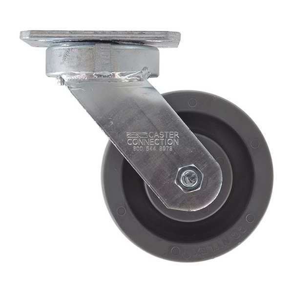 Swivel Plate Caster, Nylon, 5 in., 1250 lb.