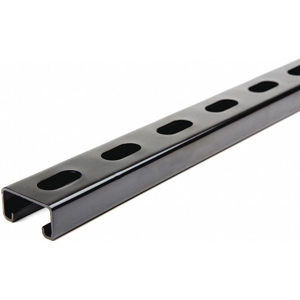 Strut Channel, Blk Painted Steel, 14 Gauge