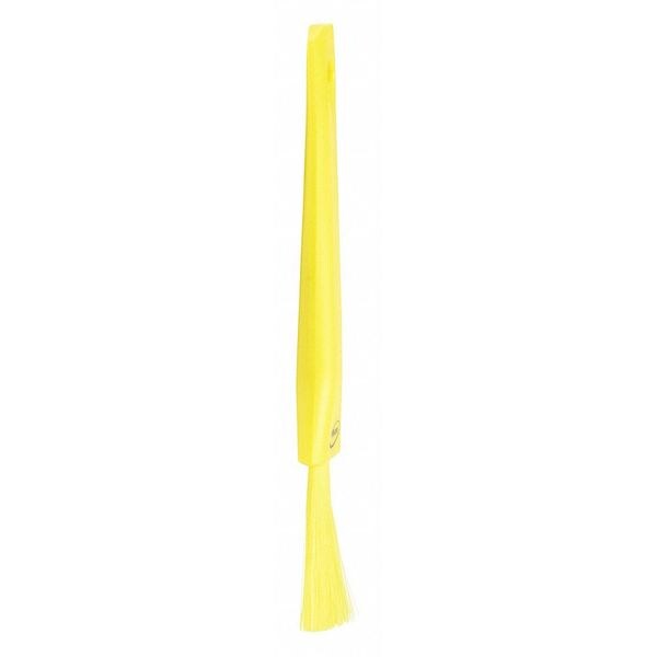 1 13/16 in W Detail Brush, Soft, 5 51/64 in L Handle, 8 5/64 in L Brush, Yellow, Plastic