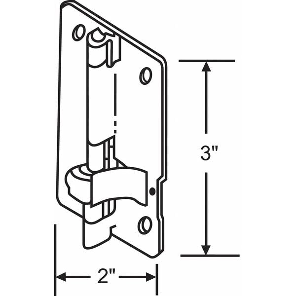 2 in W x 3 in H Brass Plated Door and Butt Hinge