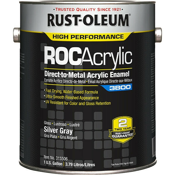 Acrylic Enamel Coating, Silver Gray, 1 gal