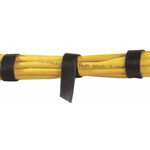 Reclosable Fastener, No Adhesive, 75 ft, 1/2 in Wd, Black