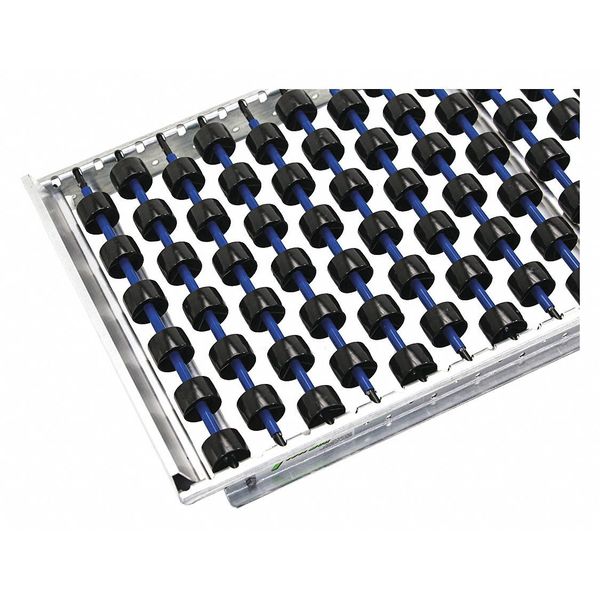 Flow Rack Conveyor, Roller Type, 4 ft L, 18 in W, 50 lb/ft Max Load Capacity