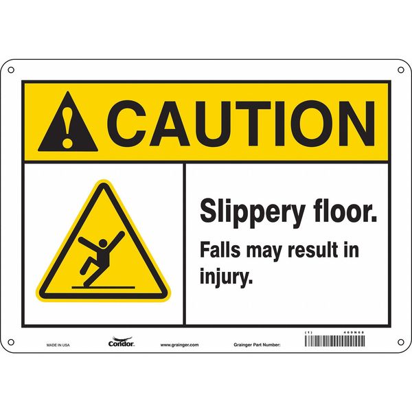 Safety Sign, 10 in Height, 14 in Width, Aluminum, Horizontal Rectangle, English, 469N68