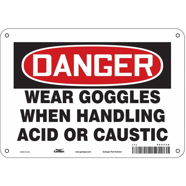 Safety Sign, 7 in Height, 10 in Width, Aluminum, Vertical Rectangle, English, 464Y38