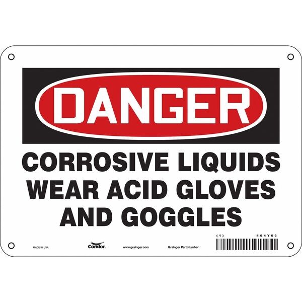 Safety Sign, 7 in Height, 10 in Width, Aluminum, Vertical Rectangle, English, 464Y63