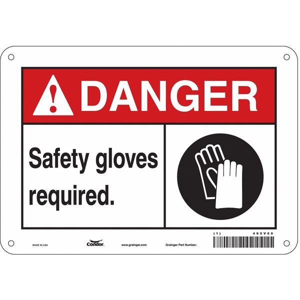 Safety Sign, 7 in Height, 10 in Width, Aluminum, Vertical Rectangle, English, 465V60